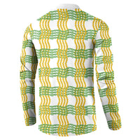 Aloha Hawaii Ilima Maile Lei Button Sweatshirt Palaka Inspired Hawaiian-plaid White