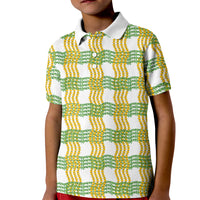 Aloha Hawaii Ilima Maile Lei Kid Polo Shirt Palaka Inspired Hawaiian-plaid White
