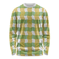 Aloha Hawaii Ilima Maile Lei Long Sleeve Shirt Palaka Inspired Hawaiian-plaid White