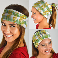Aloha Hawaii Ilima Maile Lei Neck Gaiter Palaka Inspired Hawaiian-plaid White