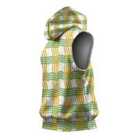 Aloha Hawaii Ilima Maile Lei Sleeveless Hoodie Palaka Inspired Hawaiian-plaid White