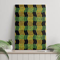 Aloha Hawaii Ilima Maile Lei Canvas Wall Art Palaka Inspired Hawaiian-plaid Black