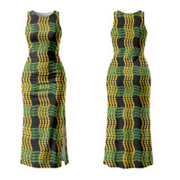 Aloha Hawaii Ilima Maile Lei Couples Matching Tank Maxi Dress and Hawaiian Shirt Palaka Inspired Hawaiian-plaid Black