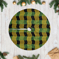 Aloha Hawaii Ilima Maile Lei Tree Skirt Palaka Inspired Hawaiian-plaid Black