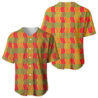 Aloha Hawaii Ilima Maile Lei Baseball Jersey Palaka Inspired Hawaiian-plaid Red