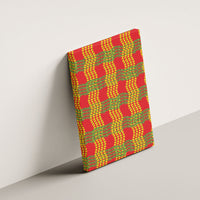 Aloha Hawaii Ilima Maile Lei Canvas Wall Art Palaka Inspired Hawaiian-plaid Red