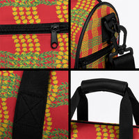 Aloha Hawaii Ilima Maile Lei Duffle Bag Palaka Inspired Hawaiian-plaid Red