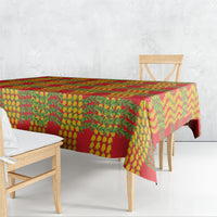 Aloha Hawaii Ilima Maile Lei Tablecloth Palaka Inspired Hawaiian-plaid Red