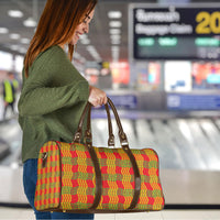 Aloha Hawaii Ilima Maile Lei Travel Bag Palaka Inspired Hawaiian-plaid Red