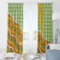 Hawaii Leis Palaka Motifs Window Curtain Pikake Pakalana Maile Ilima Kakau Style