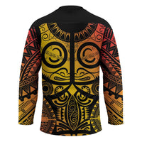 Marquesas Islands Hockey Jersey Marquesan Tattoo Yellow Gradient - Polynesian Pride