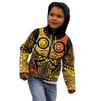 Marquesas Islands Kid Hoodie Marquesan Tattoo Yellow Gradient - Polynesian Pride