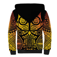 Marquesas Islands Sherpa Hoodie Marquesan Tattoo Yellow Gradient - Polynesian Pride
