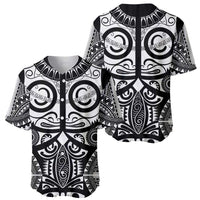 Marquesas Islands Baseball Jersey Marquesan Tattoo Black White Color - Polynesian Pride
