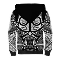 Marquesas Islands Sherpa Hoodie Marquesan Tattoo Black White Color - Polynesian Pride