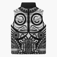 Marquesas Islands Sleeveless Puffer Jacket Marquesan Tattoo Black White Color - Polynesian Pride