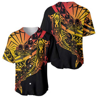 Gradient Marquesas Islands Baseball Jersey Marquesan Matatiki Hammerhead Shark Patutiki - Polynesian Pride