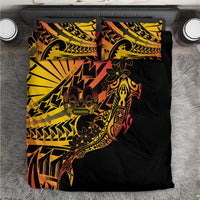 Gradient Marquesas Islands Bedding Set Marquesan Matatiki Hammerhead Shark Patutiki - Polynesian Pride