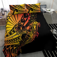 Gradient Marquesas Islands Bedding Set Marquesan Matatiki Hammerhead Shark Patutiki - Polynesian Pride