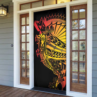 Gradient Marquesas Islands Door Cover Marquesan Matatiki Hammerhead Shark Patutiki - Polynesian Pride