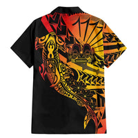 Gradient Marquesas Islands Family Matching Mermaid Dress and Hawaiian Shirt Marquesan Matatiki Hammerhead Shark Patutiki - Polynesian Pride