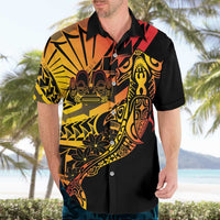 Gradient Marquesas Islands Hawaiian Shirt Marquesan Matatiki Hammerhead Shark Patutiki - Polynesian Pride