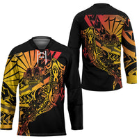 Gradient Marquesas Islands Hockey Jersey Marquesan Matatiki Hammerhead Shark Patutiki - Polynesian Pride