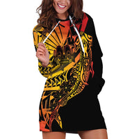 Gradient Marquesas Islands Hoodie Dress Marquesan Matatiki Hammerhead Shark Patutiki - Polynesian Pride