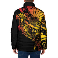 Gradient Marquesas Islands Padded Jacket Marquesan Matatiki Hammerhead Shark Patutiki - Polynesian Pride