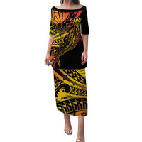 Gradient Marquesas Islands Puletasi Marquesan Matatiki Hammerhead Shark Patutiki - Polynesian Pride