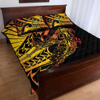 Gradient Marquesas Islands Quilt Bed Set Marquesan Matatiki Hammerhead Shark Patutiki - Polynesian Pride