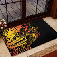 Gradient Marquesas Islands Rubber Doormat Marquesan Matatiki Hammerhead Shark Patutiki - Polynesian Pride