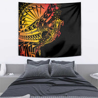 Gradient Marquesas Islands Tapestry Marquesan Matatiki Hammerhead Shark Patutiki - Polynesian Pride