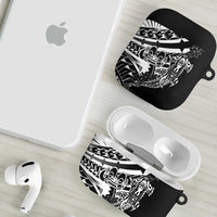 Black White Marquesas Islands AirPods Case Marquesan Matatiki Hammerhead Shark Patutiki - Polynesian Pride