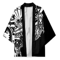 Black White Marquesas Islands Kimono Marquesan Matatiki Hammerhead Shark Patutiki - Polynesian Pride