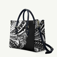 Black White Marquesas Islands Leather Bag Marquesan Matatiki Hammerhead Shark Patutiki - Polynesian Pride