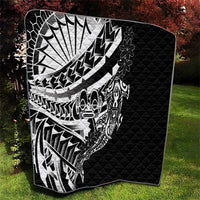 Black White Marquesas Islands Quilt Marquesan Matatiki Hammerhead Shark Patutiki - Polynesian Pride