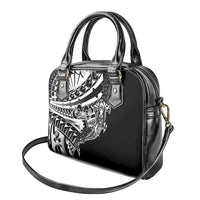 Black White Marquesas Islands Shoulder Handbag Marquesan Matatiki Hammerhead Shark Patutiki - Polynesian Pride