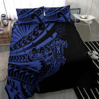 Blue Marquesas Islands Bedding Set Marquesan Matatiki Hammerhead Shark Patutiki - Polynesian Pride