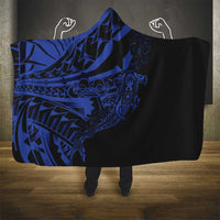 Blue Marquesas Islands Hooded Blanket Marquesan Matatiki Hammerhead Shark Patutiki - Polynesian Pride