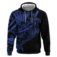 Blue Marquesas Islands Hoodie Marquesan Matatiki Hammerhead Shark Patutiki - Polynesian Pride