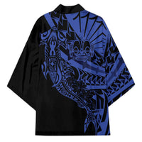 Blue Marquesas Islands Kimono Marquesan Matatiki Hammerhead Shark Patutiki - Polynesian Pride