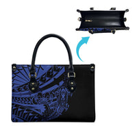 Blue Marquesas Islands Leather Bag Marquesan Matatiki Hammerhead Shark Patutiki - Polynesian Pride