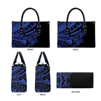 Blue Marquesas Islands Leather Bag Marquesan Matatiki Hammerhead Shark Patutiki - Polynesian Pride