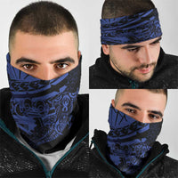 Blue Marquesas Islands Neck Gaiter Marquesan Matatiki Hammerhead Shark Patutiki - Polynesian Pride