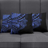 Blue Marquesas Islands Pillow Cover Marquesan Matatiki Hammerhead Shark Patutiki - Polynesian Pride