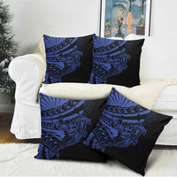 Blue Marquesas Islands Pillow Cover Marquesan Matatiki Hammerhead Shark Patutiki - Polynesian Pride
