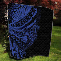 Blue Marquesas Islands Quilt Marquesan Matatiki Hammerhead Shark Patutiki - Polynesian Pride