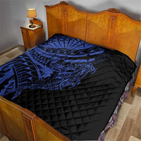 Blue Marquesas Islands Quilt Marquesan Matatiki Hammerhead Shark Patutiki - Polynesian Pride