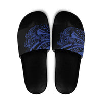 Blue Marquesas Islands Slide Sandals Marquesan Matatiki Hammerhead Shark Patutiki - Polynesian Pride